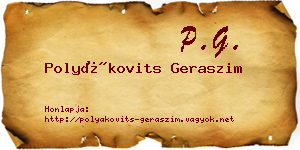 Polyákovits Geraszim névjegykártya
